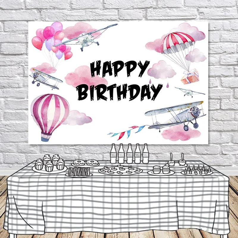 Белый Виниловый фон для фотосъемки с днем рождения акварелью воздушными