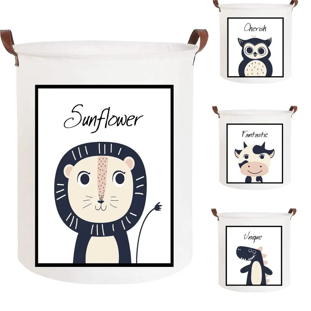 

2020 New Large Folding Laundry Basket Toy Storage Baskets Bin For Kids Toys Organizer Cute Animal Laundry bucket 40x50cm