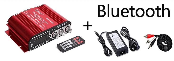 BT with adapter Kinter MA-500 усилитель звука аудио 4,0 каналов Hifi Стерео усилители с Bluetooth SD USB ввод FM радио DC12V адаптер питания - Цвет: BT with adapter