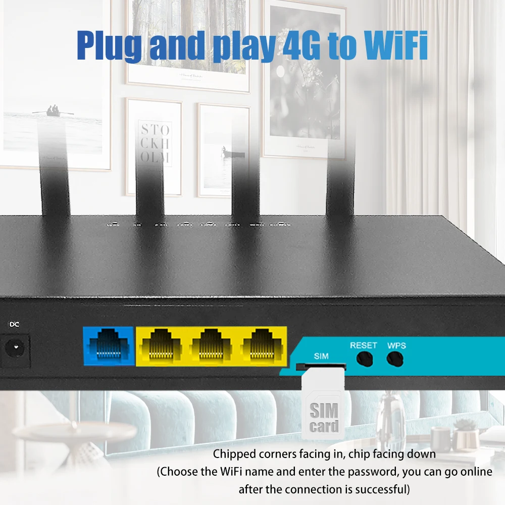 KuWFi 4G WiFi роутер 300 Мбит/с CPE с sim-слотом модем Поддержка 32 Wifi пользователи Внешние 4