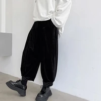 mens harun pants spring and autumn new fashion trend velvet hair stylist style dark casual oversized pants