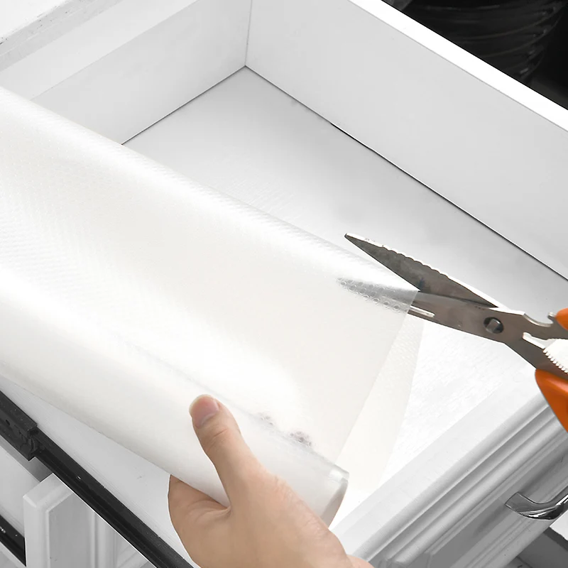 

Reusable Shelf Drawer Liner Cabinet Mat Liner Contact Paper Moisture-Proof Waterproof Dust Proof Non-Slip Fridge Table Pad