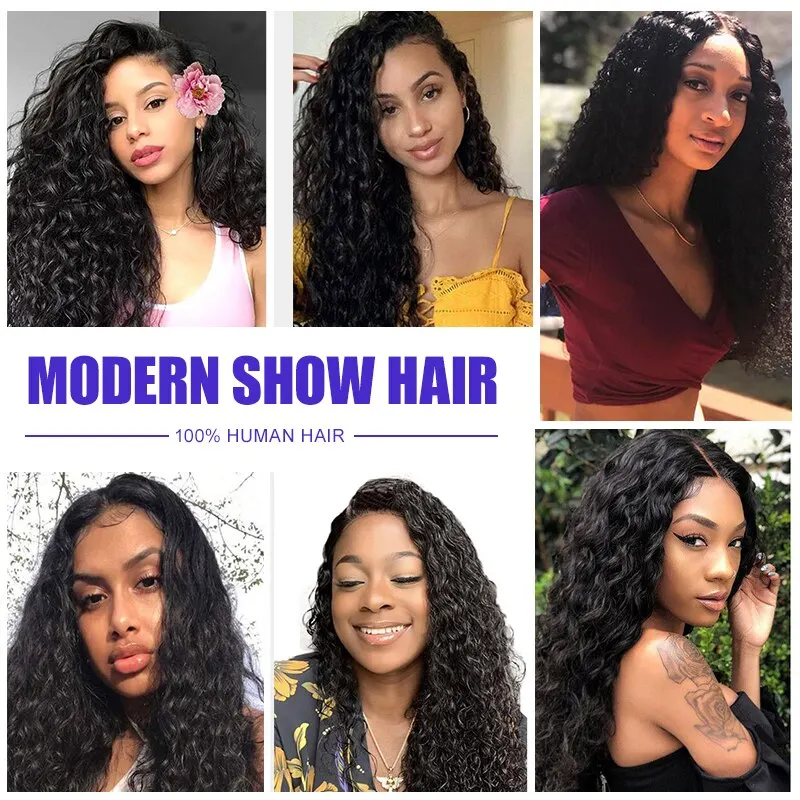 Волна воды 3 пучка с закрытием бразильские волосы переплетения пучки современный