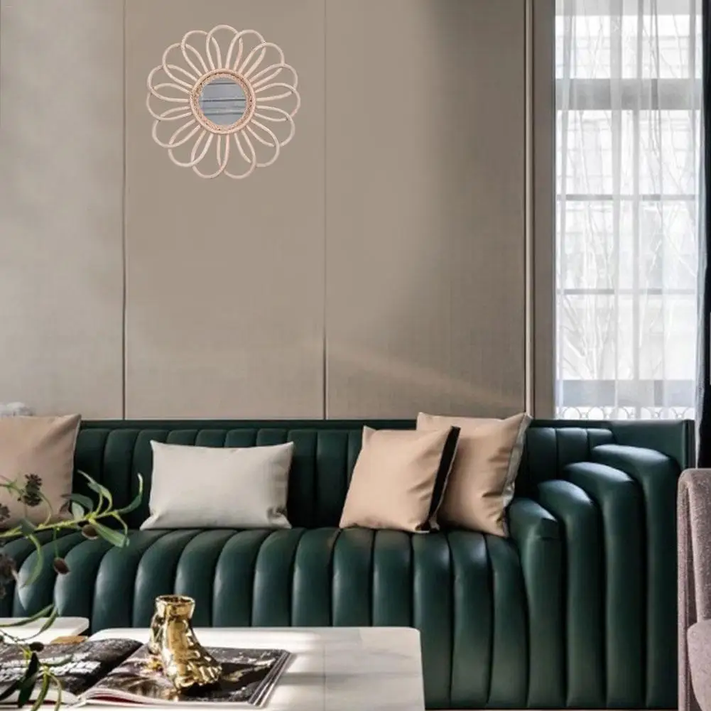 Зеркало из ротанга Винтаж Искусство декоративное круглое настенное зеркало