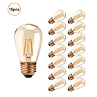 Винтажная Светодиодная лампа накаливания E27 1 Вт S14 Янтарное стекло ST45, диммируемая Светодиодная лампа теплого желтого цвета 2200K Светильник ПА накаливания для лампочесветильник накаливания