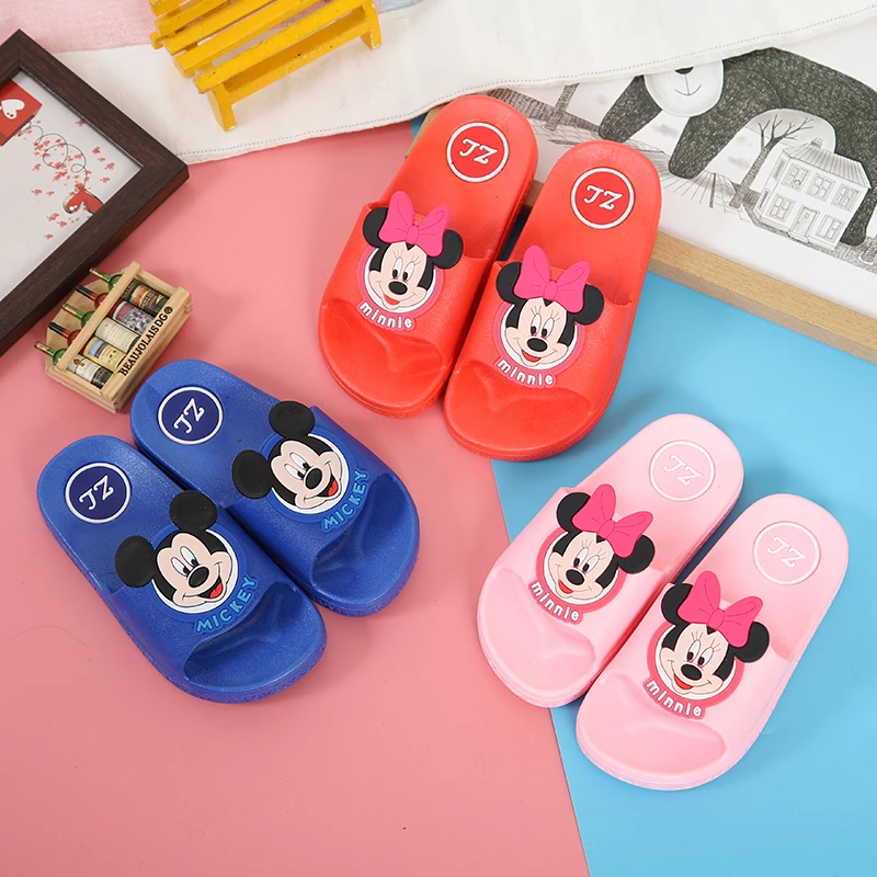 

Fashion Summer Children Cartoon Mickey Minnie Shoes Baby Boy Girl Slippers Kids Antiskid Slippers Beach Shoes Slides EUR 24-35