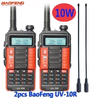 2pcsset baofeng uv 10r professional walkie talkies 10w dual band 2 way cb ham usb radio hf transceiver vhf uhf uv 10r 5800mah