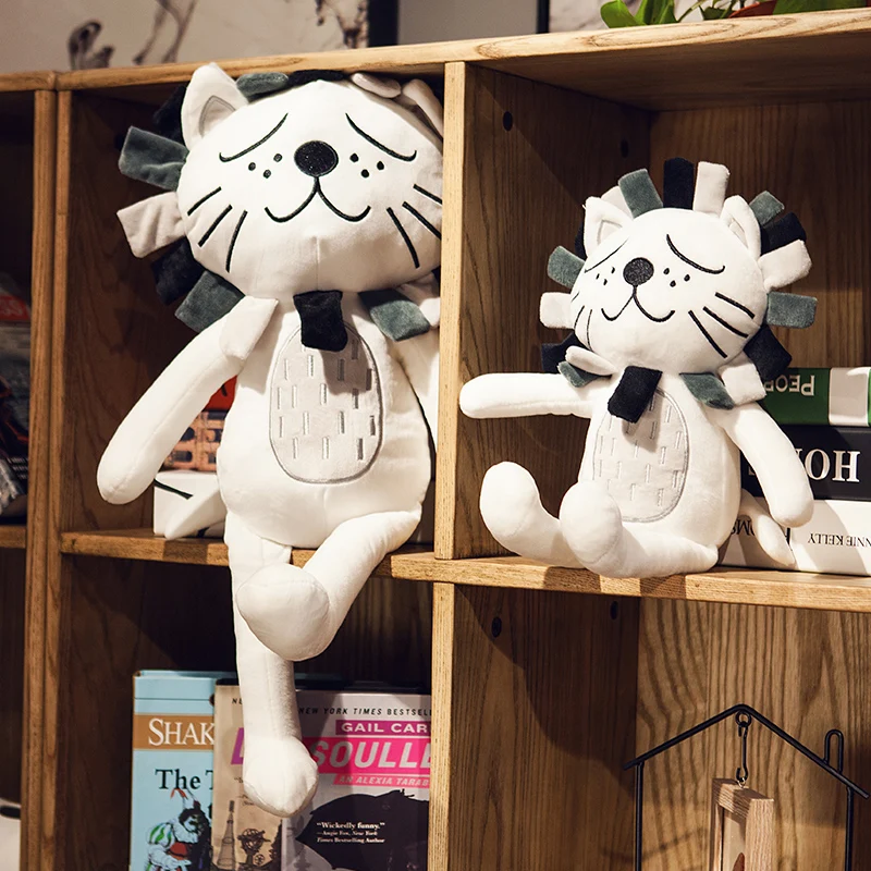 40/60 см Kawaii Лев и кошка плюшевые игрушки животных Подушка пушистый кот куклы