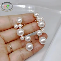 f j4z designer pearl earrings for women office lady piercing cuff earrings girls jewelry gifts dropship