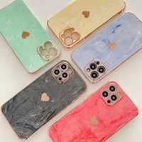 electroplated marble love phone case for iphone 12 mini 13 pro 11 pro max se 2 x xr xs max 8 7 6 plus silicone soft cover