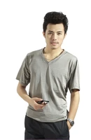 Men 100 silver fiber electromagnetic signal anti-radiation t-shirts tees electromagnetic wave protective work clothing