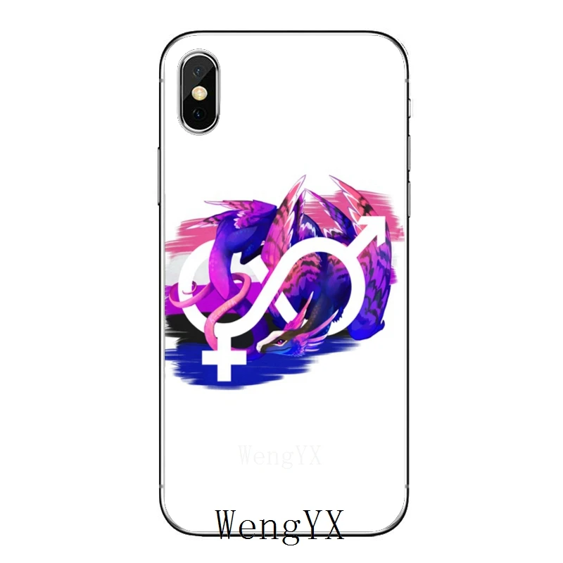 Би гордость Дракон Радужный Флаг ЛГБТ мягкий чехол для телефона с изображением