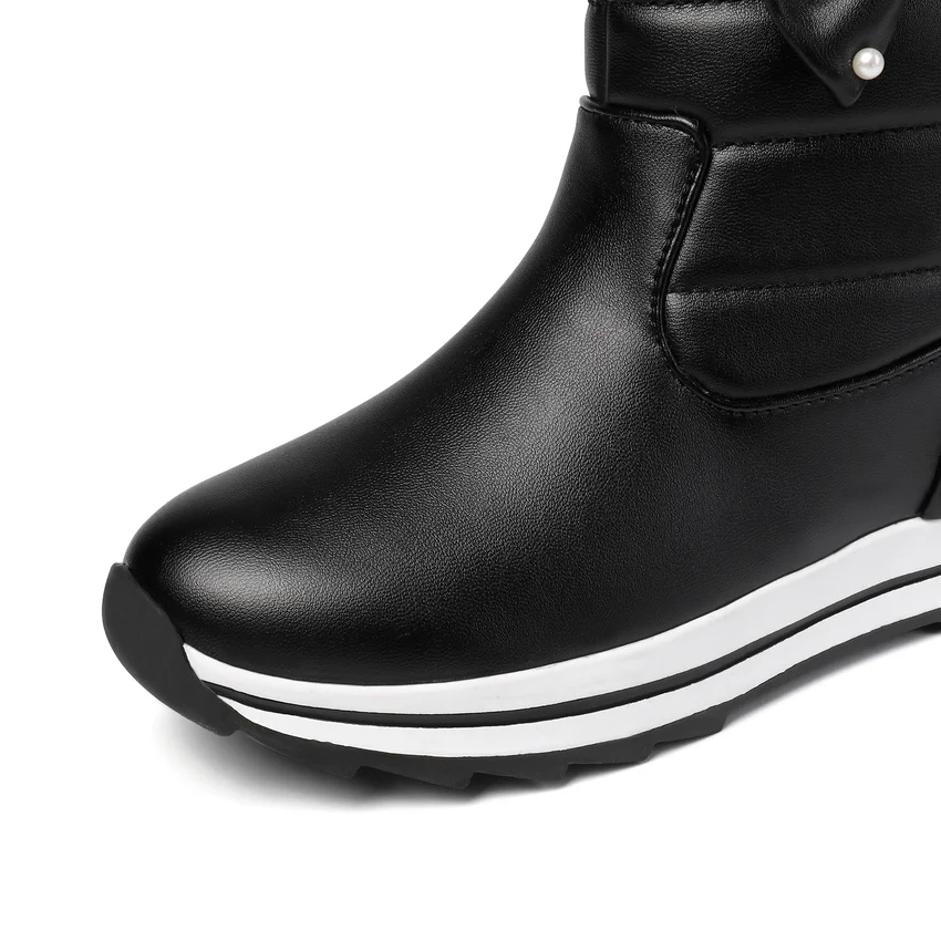 Женские сапоги в горошек QUTAA серые до середины икры из искусственной кожи с