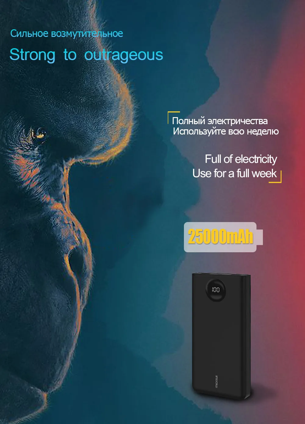 MORUI 25000mAh power Bank PL25 большая емкость mi ni Мобильный Внешний аккумулятор с светодиодный цифровым дисплеем для Iphone Xiaomi mi