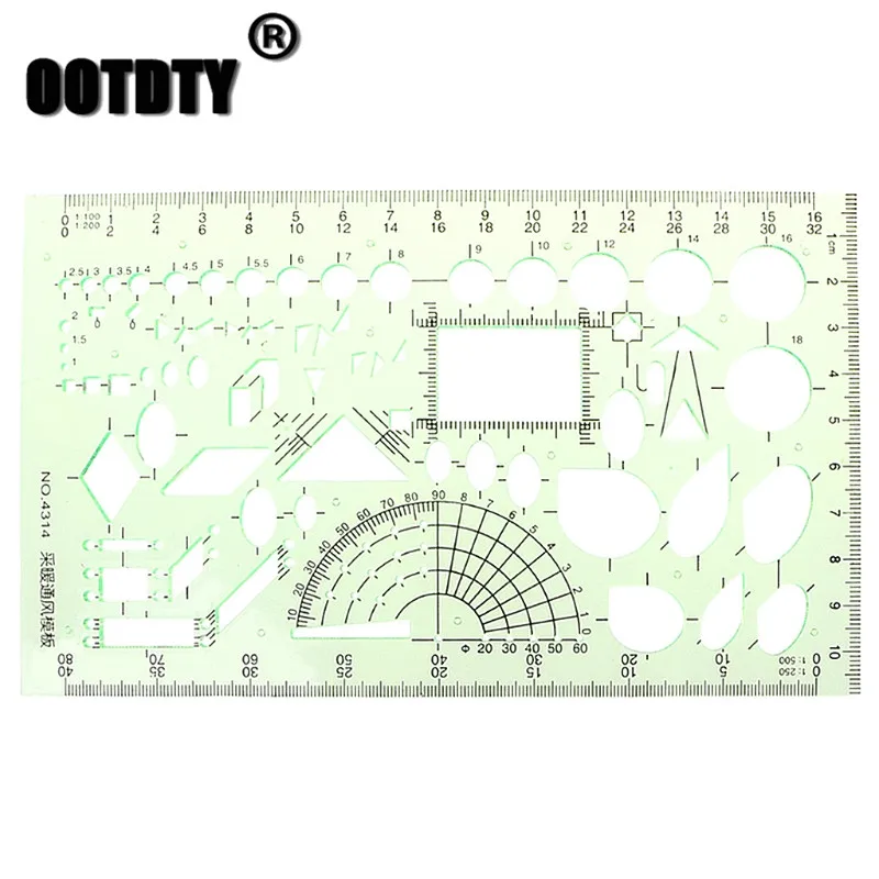 Прямоугольная круглая форма геометрический рисунок Строительная линейка