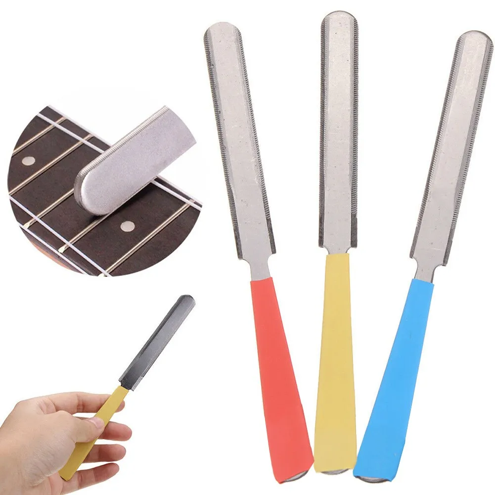 

3pcs Double Sided Guitar Nut Slotting Saddle Files Tool Guitar Steel Repair Luthier Tool Tapered V Shaped Cutting Edge Bass