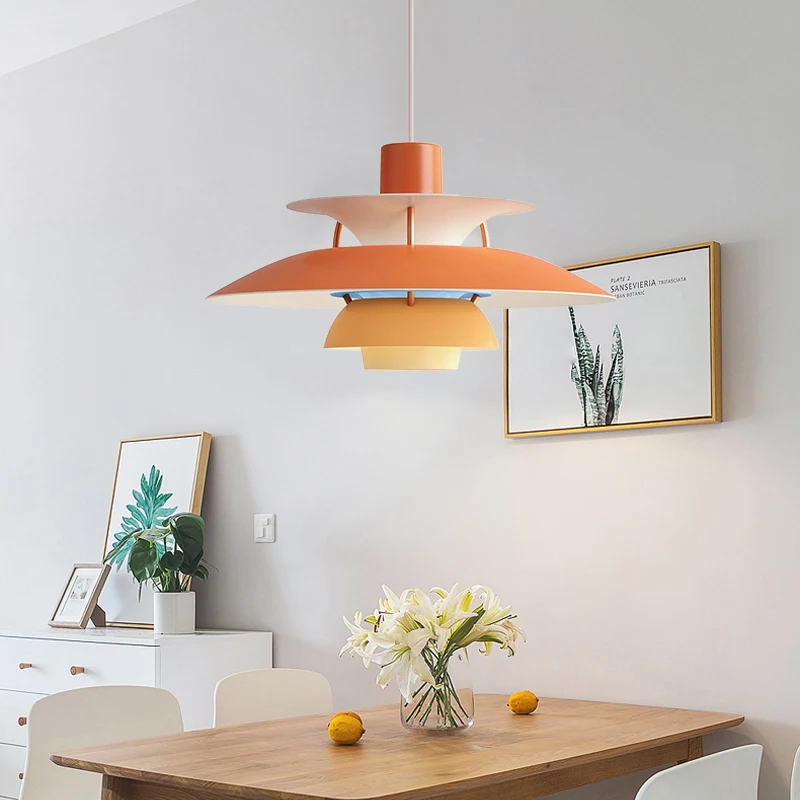 Разноцветный 5-слойный светодиодный подвесной светильник в скандинавском стиле s