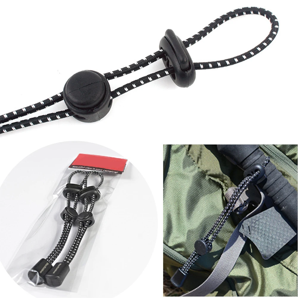 

2pcs Backpack Outdoor Stick Holder Hanging Trekking Pole Buckle Equipment Walking Pole Fixing Plastic Buckle Elastic Rope