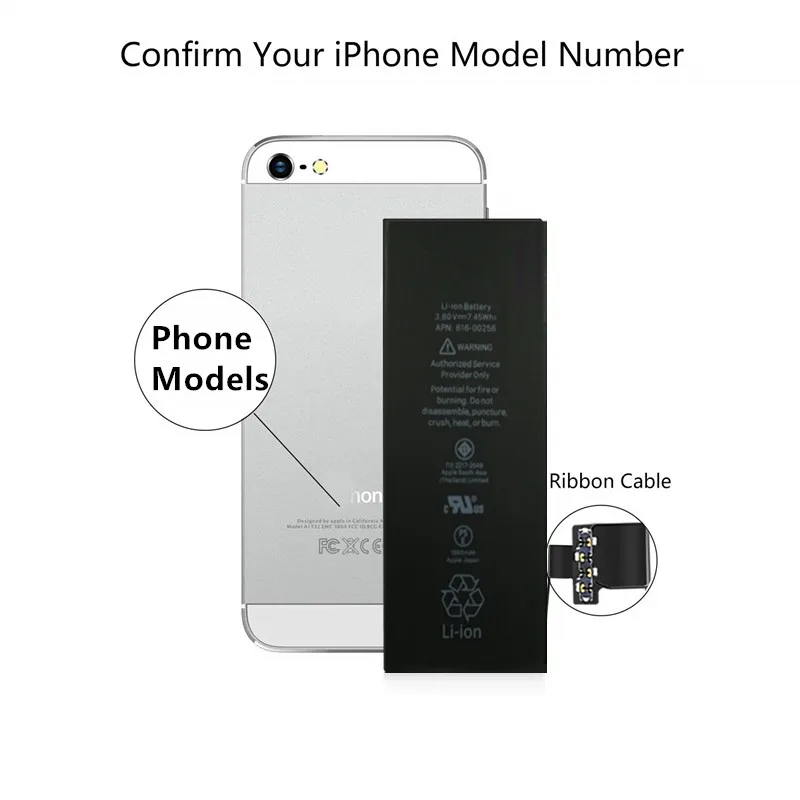 Сменная батарея для Apple iPhone SE 5 6 7 8 импульсов бесплатный набор инструментов замены