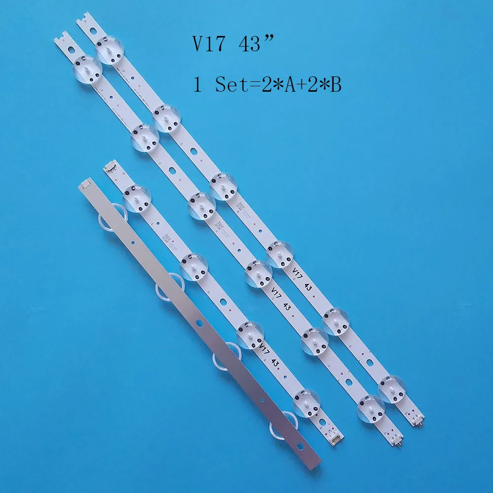 4 шт./компл. 867 мм светодиодный Подсветка полосы для 43VH6100 CB 6916L 2867B 2867A 2867G V17 43 2744A 2743A
