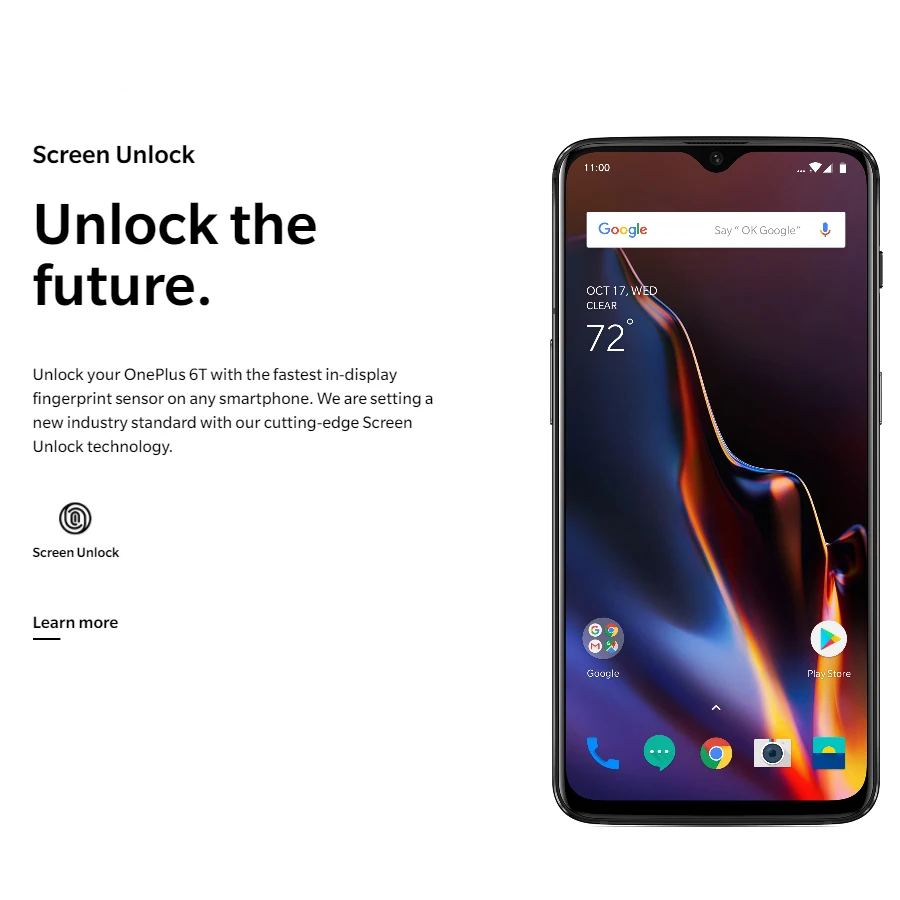 Мобильный телефон Oneplus 6T A6013 с европейской версией 6 41 дюймов 8 ГБ ОЗУ 128 Гб ПЗУ