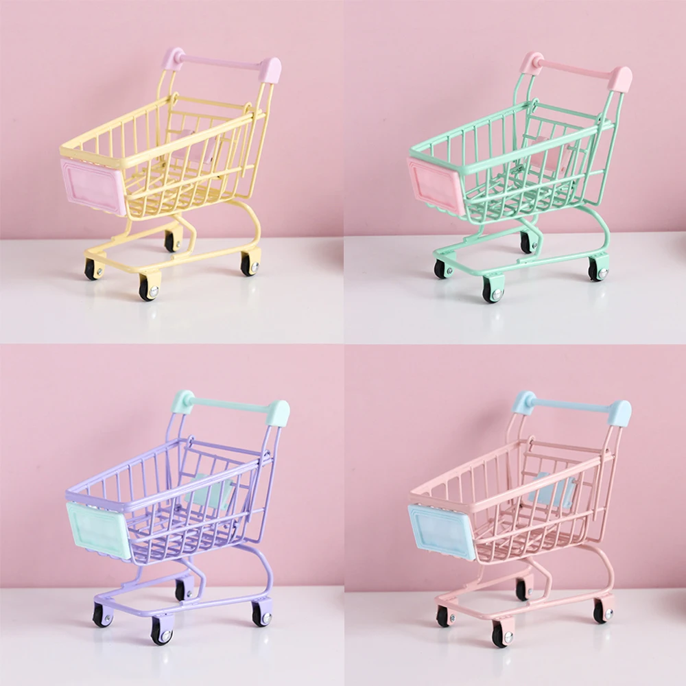 Мини тележка из супермаркета хранения корзина настольный декор для игрушка в