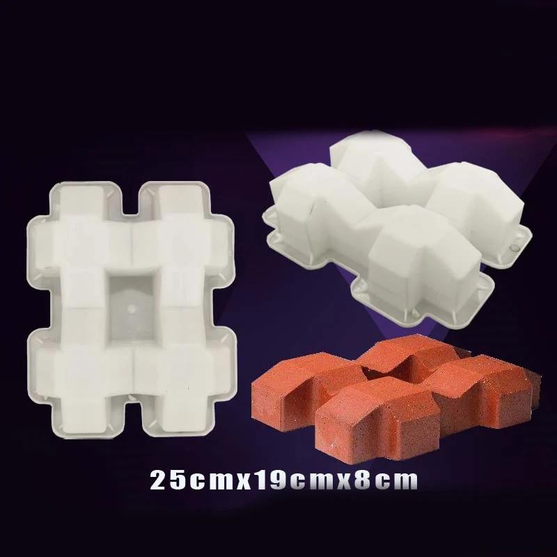 25x19x8 см DIY бетонного забора 3D пресс форм сад бассейн Пластик каменная Форма