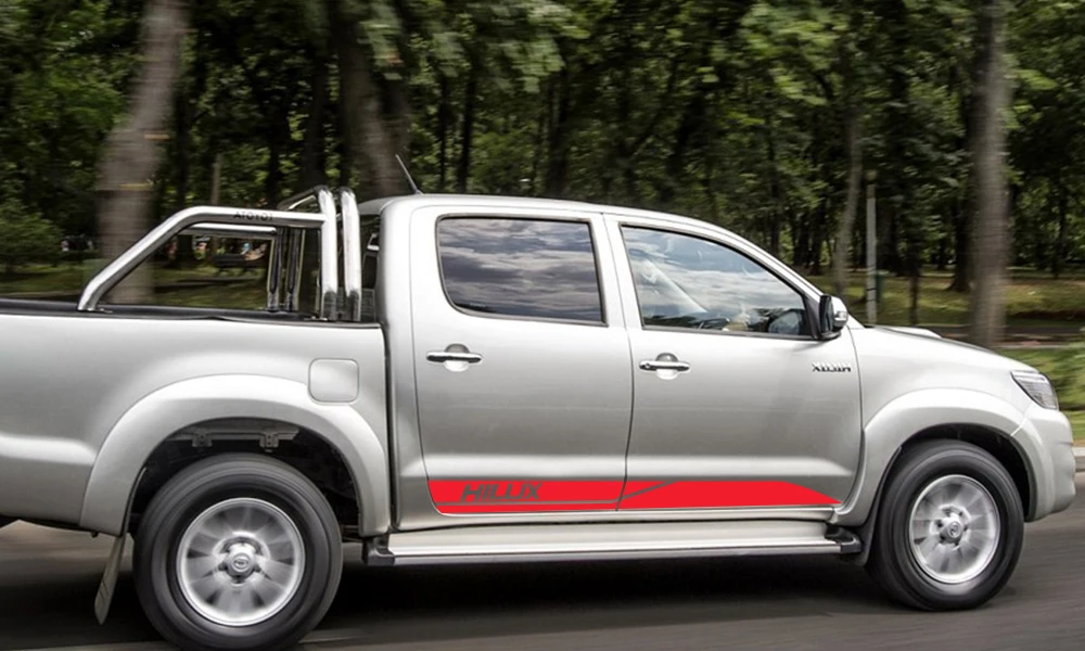 2 шт. боковые наклейки на двери автомобиля для Toyota Hilux Revo Vigo Автомобильная виниловая пленка DIY Наклейка спортивный стиль автомобильные принадлежности для тюнинга