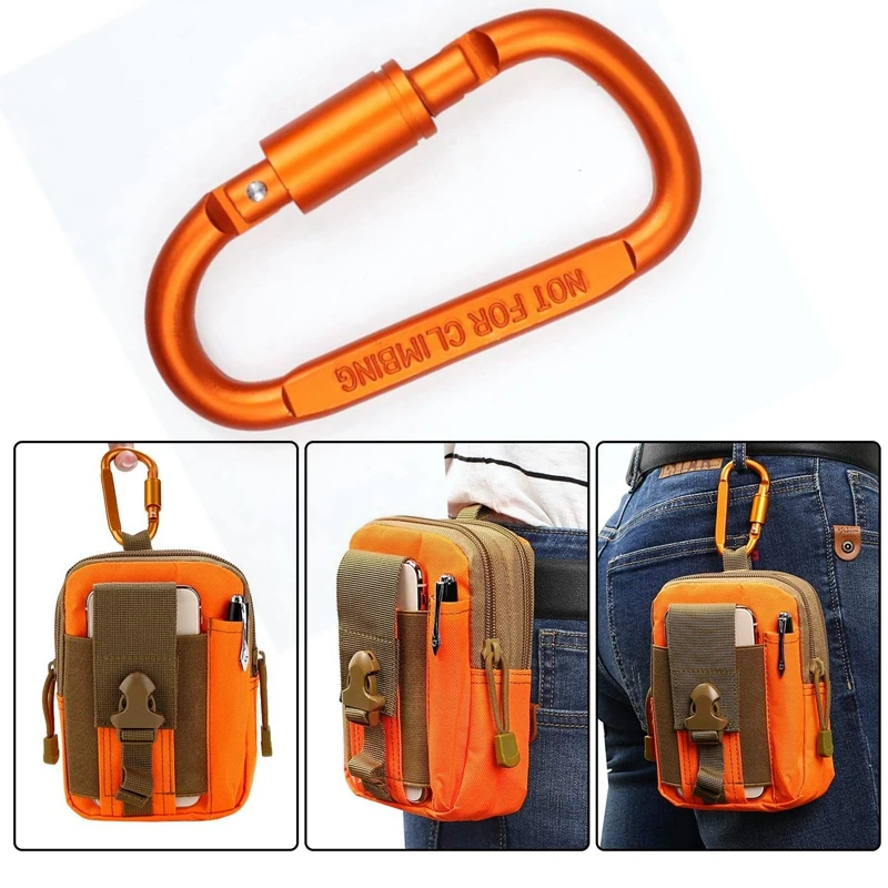 

D Shape Spring Snap Hook Rings Aluminum Alloy Keychain Clip Buckle Aluminum Carabiner Keychain 2pcs/lot
