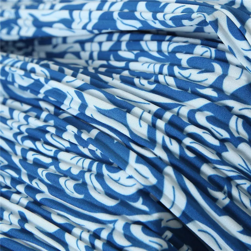 

BLSQR Bohemian Pleated Women Midi Skirt High Elastic Waist Print Skirt 2020 Summer Skirt Female Long Skirt