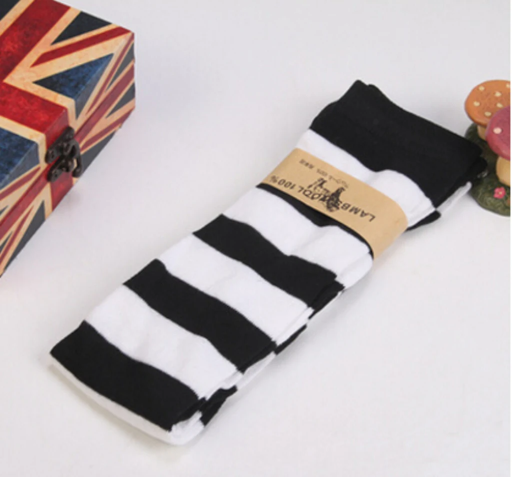 

11 Colors New Women Girls Over Knee Long Stripe Printed Thigh High Striped Patterned Socks Sweet Warm Stockings