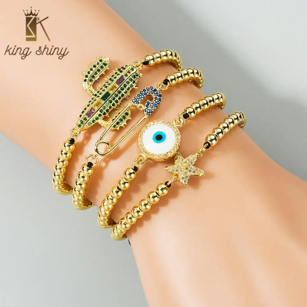 CZ Радужный цвет микро кубический цирконий глаза дьявола кактус Морская звезда