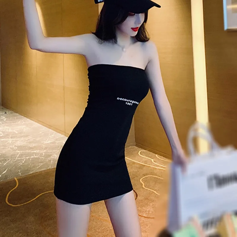 

Sexy Strapless Mini Dress Summer Women's Night Clubwear Casual Sundress Black Vestidos , .,