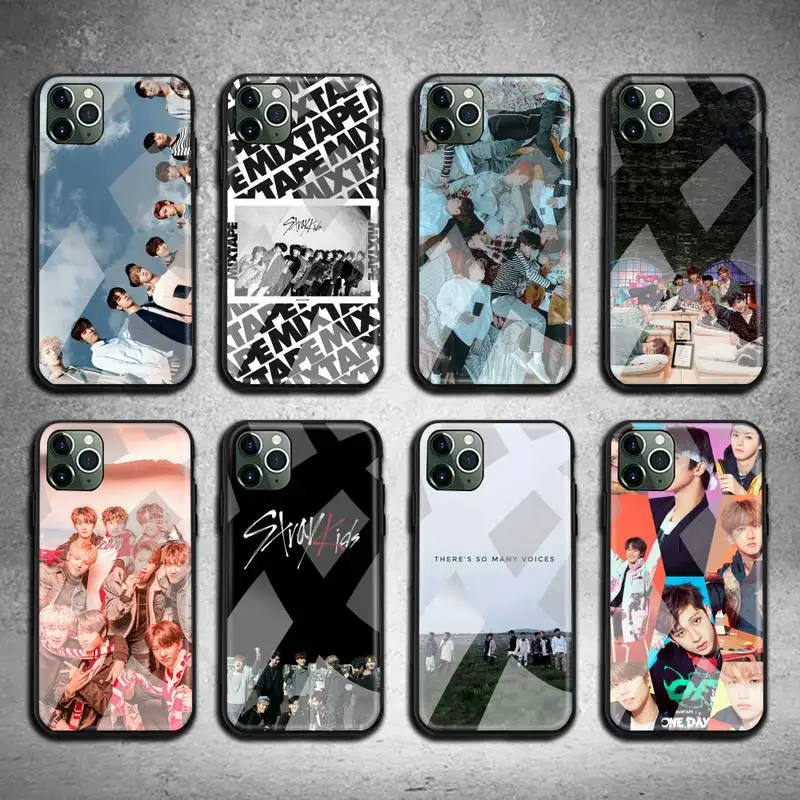 

KPOP Stray Kids Phone Case Tempered Glass For iPhone 11 Pro XR XS MAX 8 X 7 6S 6 Plus SE 2020 case