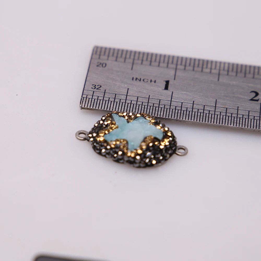 Друза с морской звездой разделительные бусины очарование из натурального камня