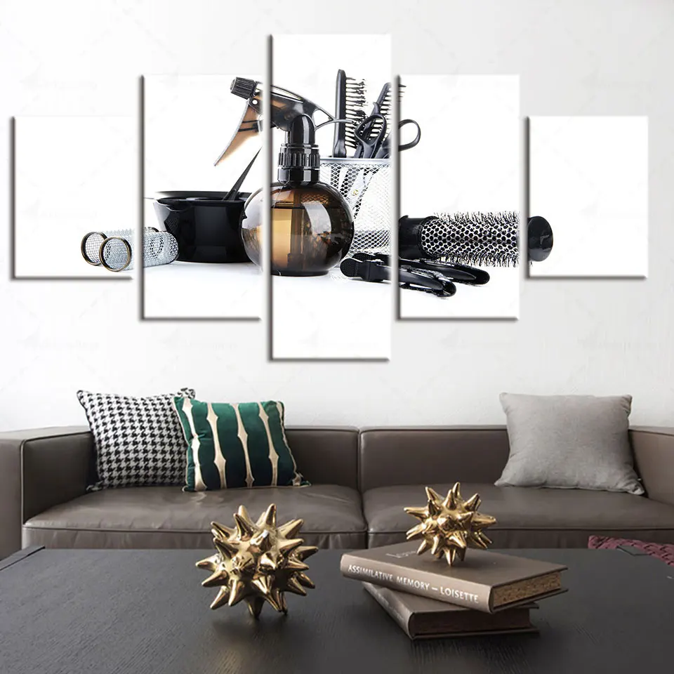 

Artsailing Modern Spray Paintings Barber Tools Posters Room Decoration Aesthetic Art Print HD 5 Pieces Wall Decor Free Shipping