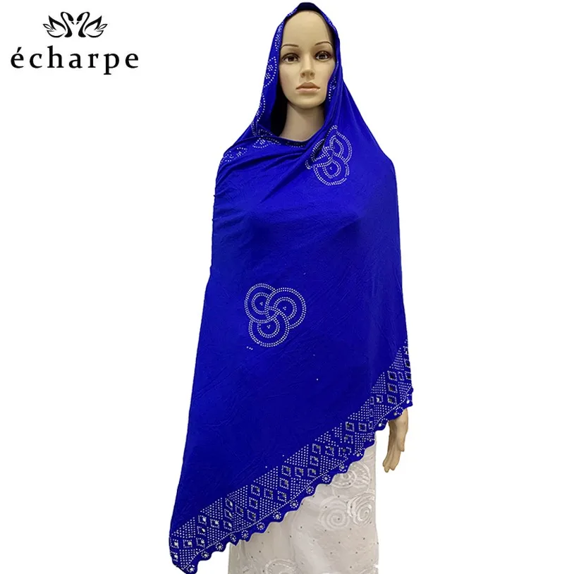 

2020 New African Soft Cotton Lace scarf Muslim Women African scarf for shawls wraps EC057