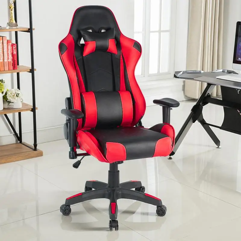 

Gaming Chair Adjustable Pattern Backrest Lifting Armrest Office Game Perfect Chair With Headrest Lumbar Pillow HWC