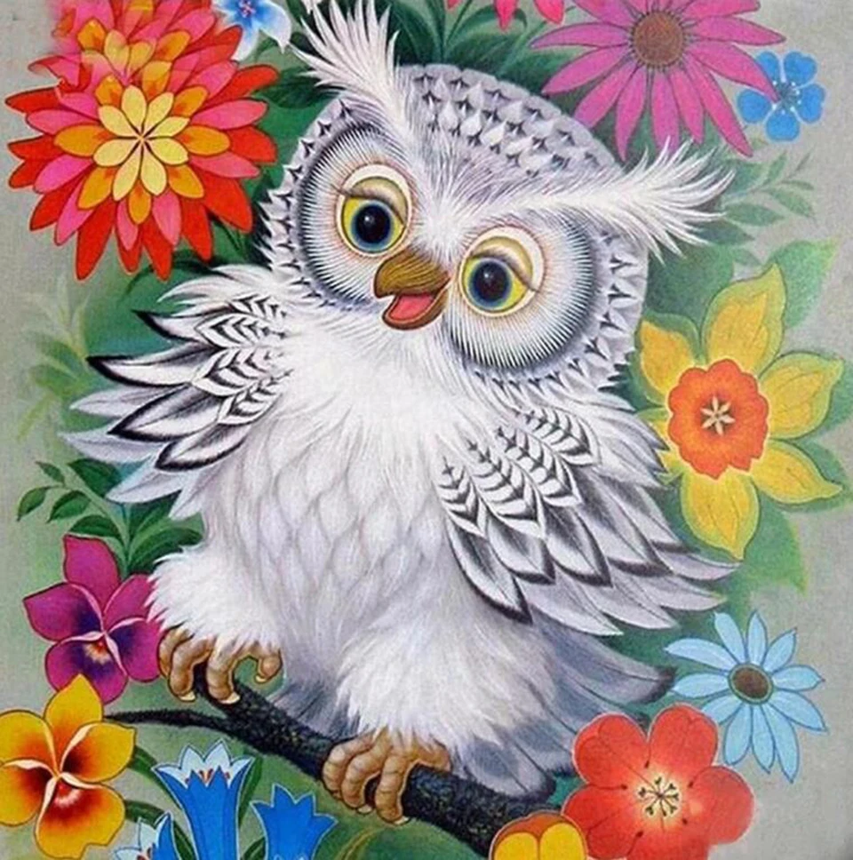 

Big Eyes Cartoon Owl 5D Diamond Painting Full Square Drill Home Decor Craft Animal Rhinestone Mosaic Picture Factory Direct DIY