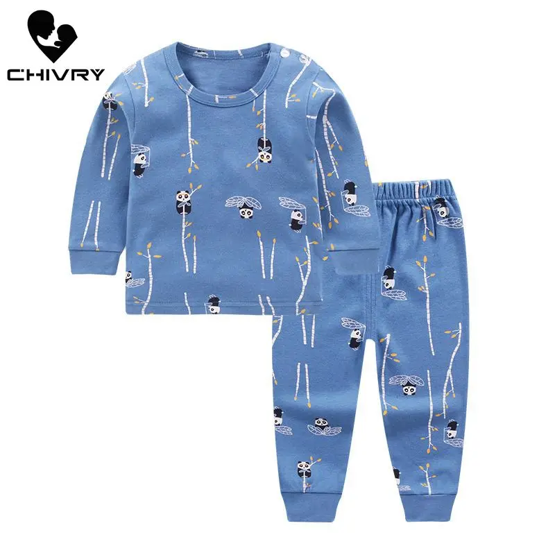 Новинка 2020 Детские пижамные комплекты для мальчиков и девочек Милая футболка с