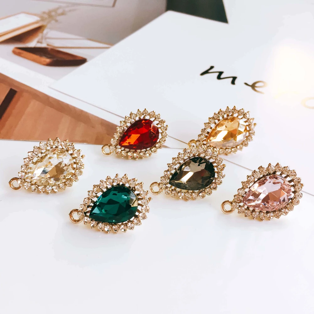 Стразы с кристаллами 6 цветов серьги гвоздики для женщин и девочек компоненты