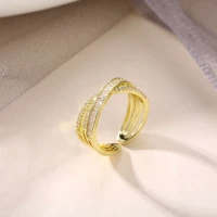 ks023 fashion exquisite ring party gift womens dance geometric simple cross ring 2021 popular jewelry