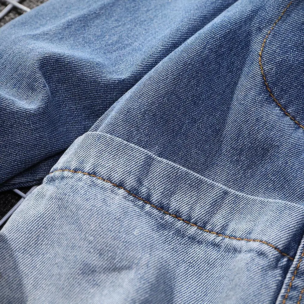 

Men Casual Autumn Winter Long Sleeve Turn-down Collar Outwear Coat Jacket Men's Loose Gradient Jean Jacket Top 3016-j1817