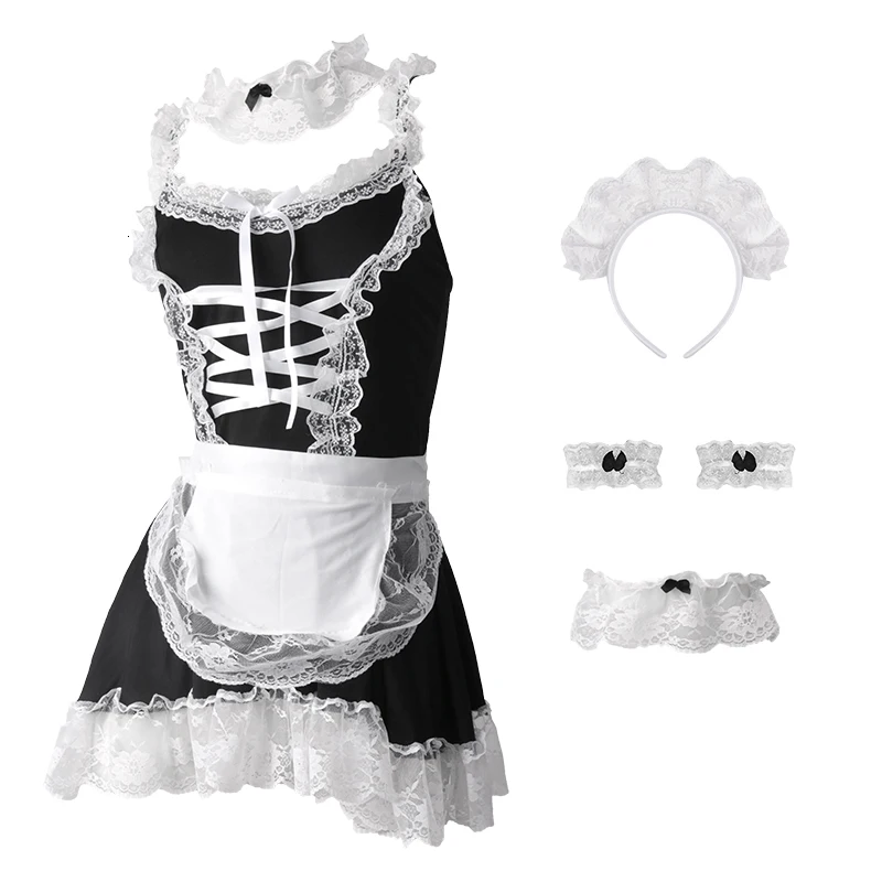 

Lolita Hot Costume Maid Cosplay Maid Servant Babydoll Dress Uniform Erotic Role Play Cute Live Show Women Sexy Lingerie Outfit