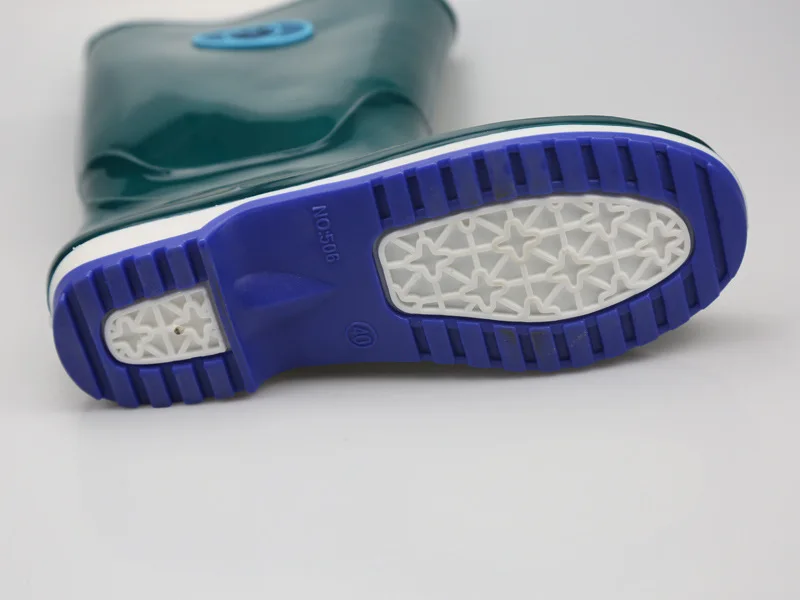 Женские высокие резиновые сапоги прочные водонепроницаемые однотонные с