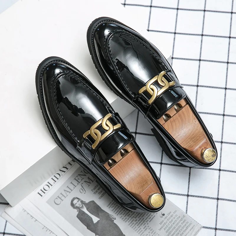 

Туфли мужские деловые повседневные, роскошные кожаные мокасины, классические туфли с пайетками, черные