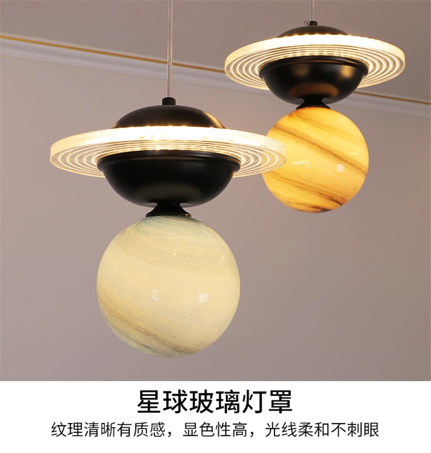 

Children's Room Planet Ceiling Light Bedroom Restaurant Bar Hanging Lamp Boy Room Bedside Study Interior home Decor Ceiling Lamp