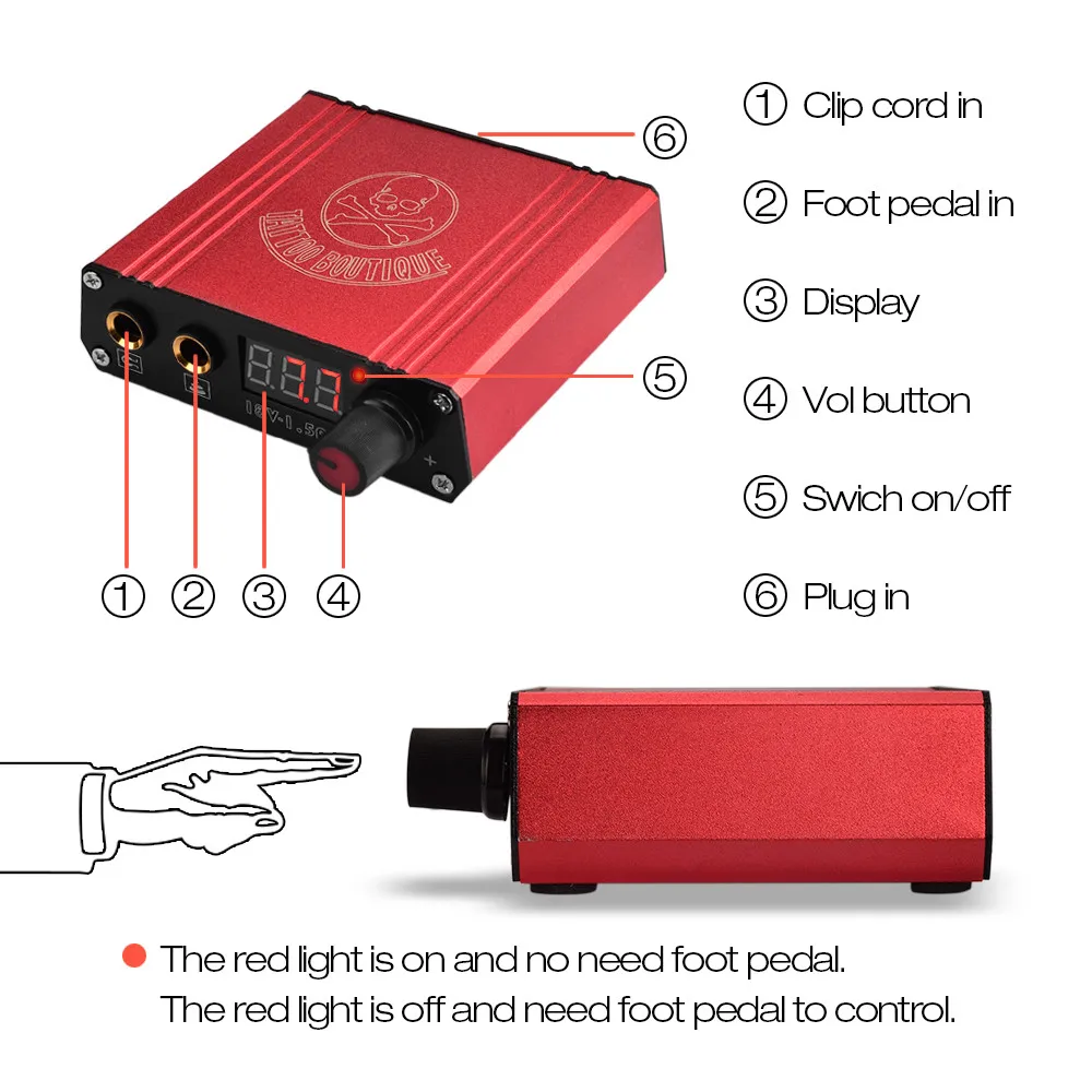 

New Mini Professional Digital LED Display Tattoo Power Supply With Cable Power Supplies Tool For Tattoo Rotary Machines Pen
