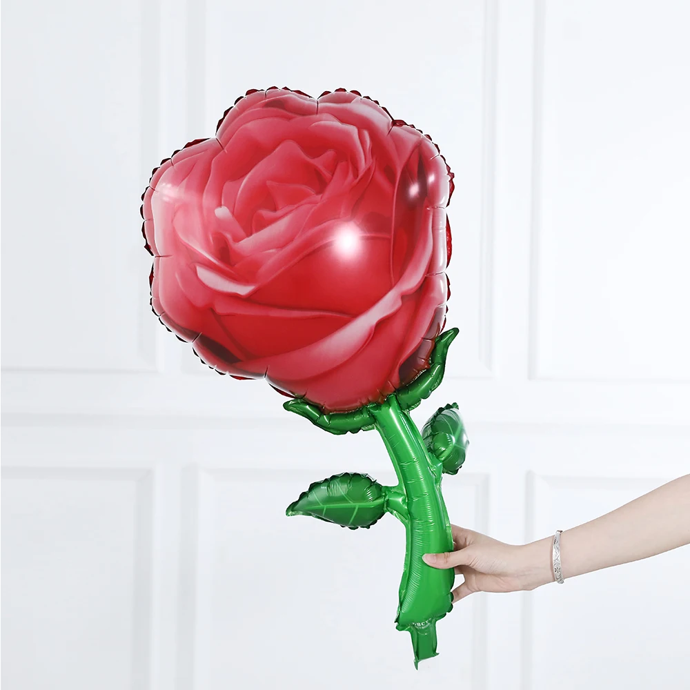 

Rose Flower Foil Balloons Valentines Day Gift Roses Bouquet Balloons Anniversary Bridal Room Wedding Party Decorations Kids Toys