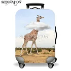 Новое поступление, защитный чехол для чемодана с забавным жирафом для путешествий, эластичный толстый чехол для чемодана с 3D принтом на молнии 18-32 дюйма